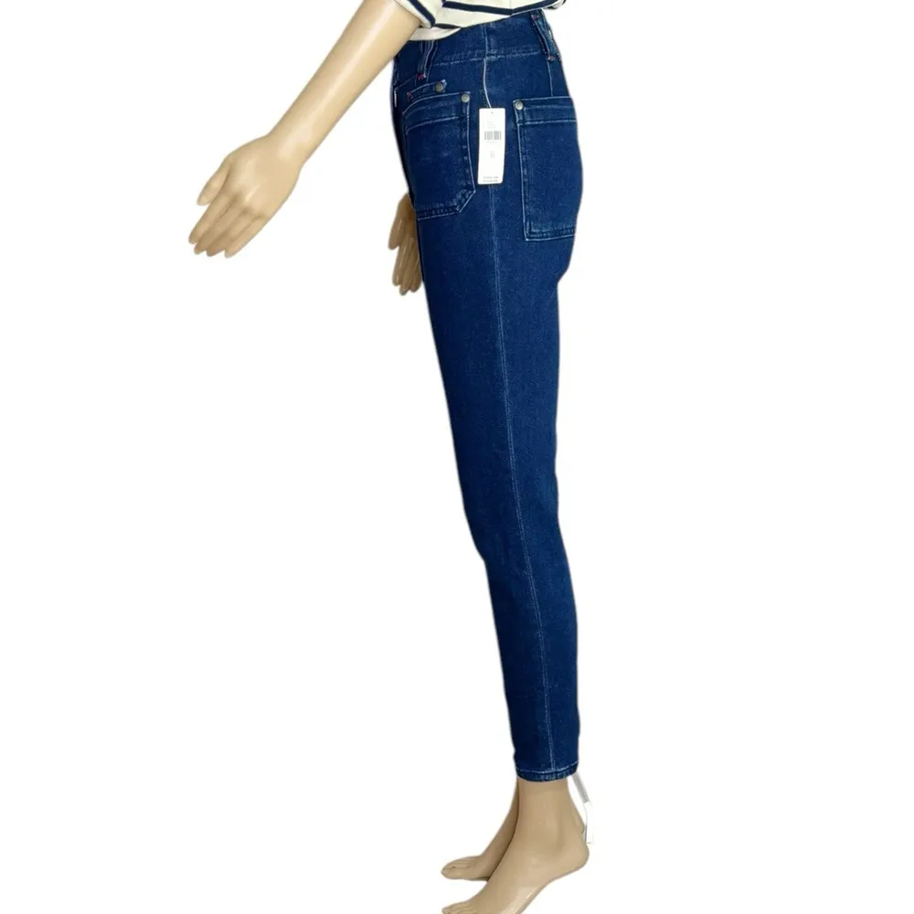 MAEVE x ANTHROPOLOGIE Junie High Rise Slim Leg Jeans, Denim Blue, 25” - Image 8