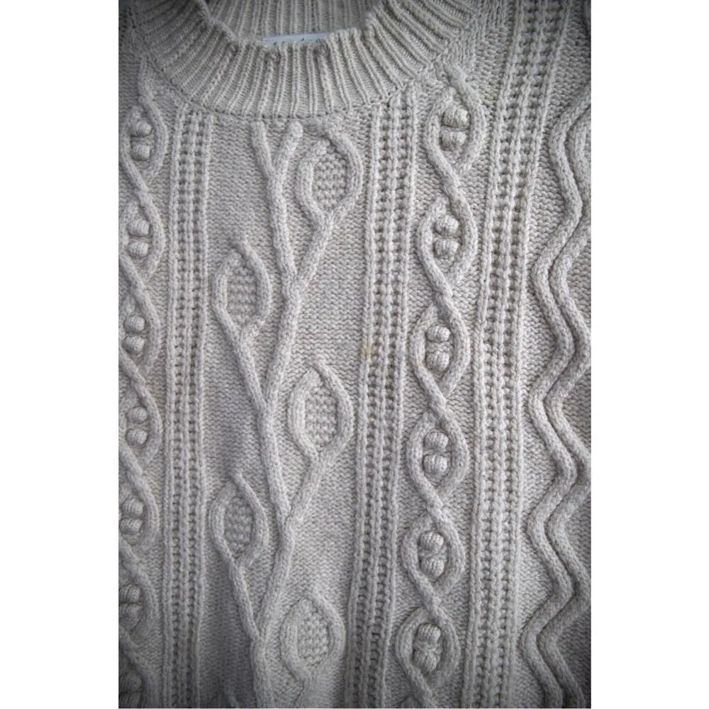 Sandro Cable Knit Wool Blend Beige Sweater Vest Women's Size Small - Image 5