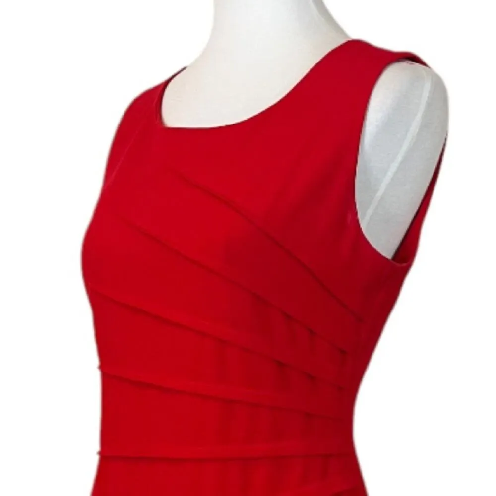 New Directions Sheath Bodycon Dress Sleeveless Round Neck Red Women’s Size 6 - Image 8