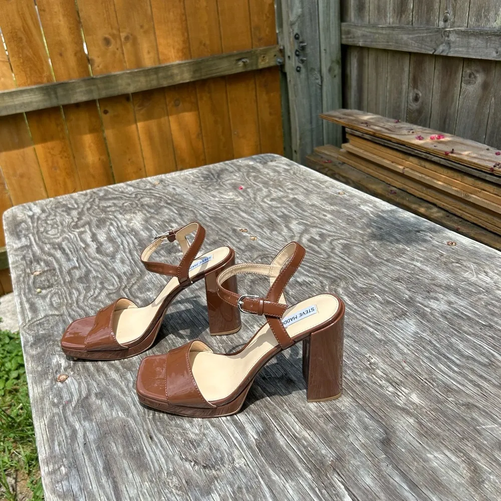 Emberly Platform Sandal by Steve Madden‎ brown size 11 - Image 6
