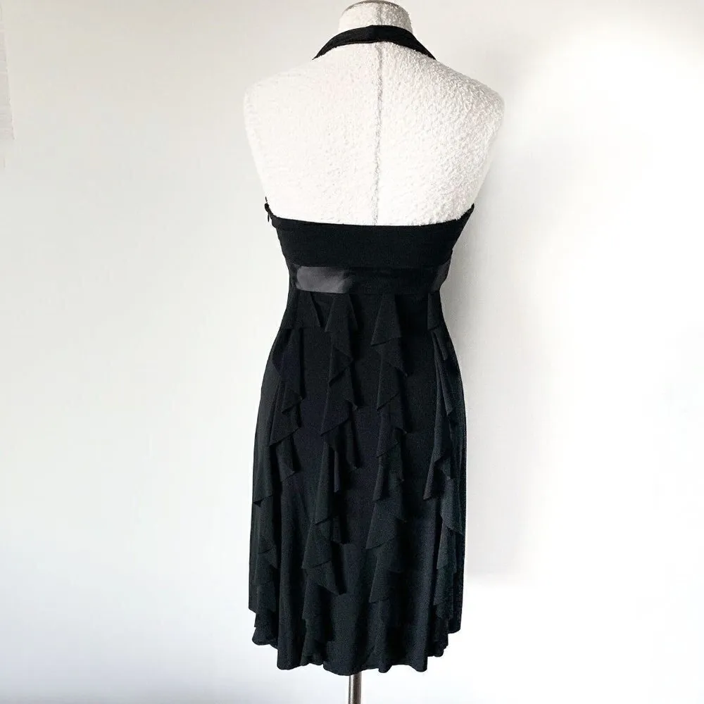 Betsy & Adam Dress Size 4 Sleeveless Ruffle By Linda Bernell Black Women's - Image 3