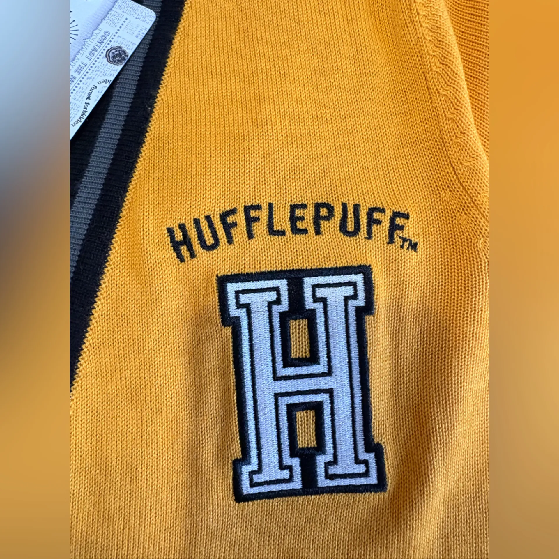 Harry Potter Hufflepuff Yellow Varsity Boyfriend Cardigan - Image 14