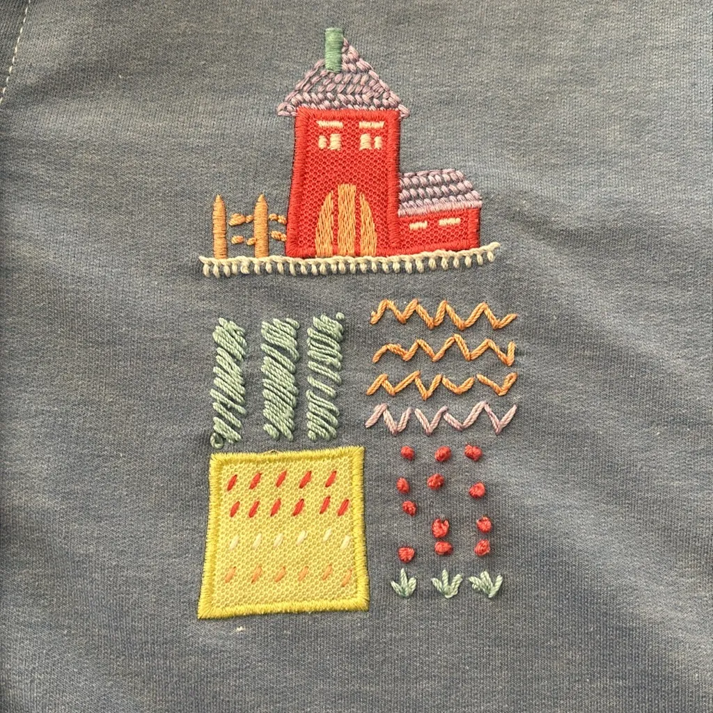 BLAST Vintage Light Blue Gardening Embroidered Button Down Shirt Size S - Image 4