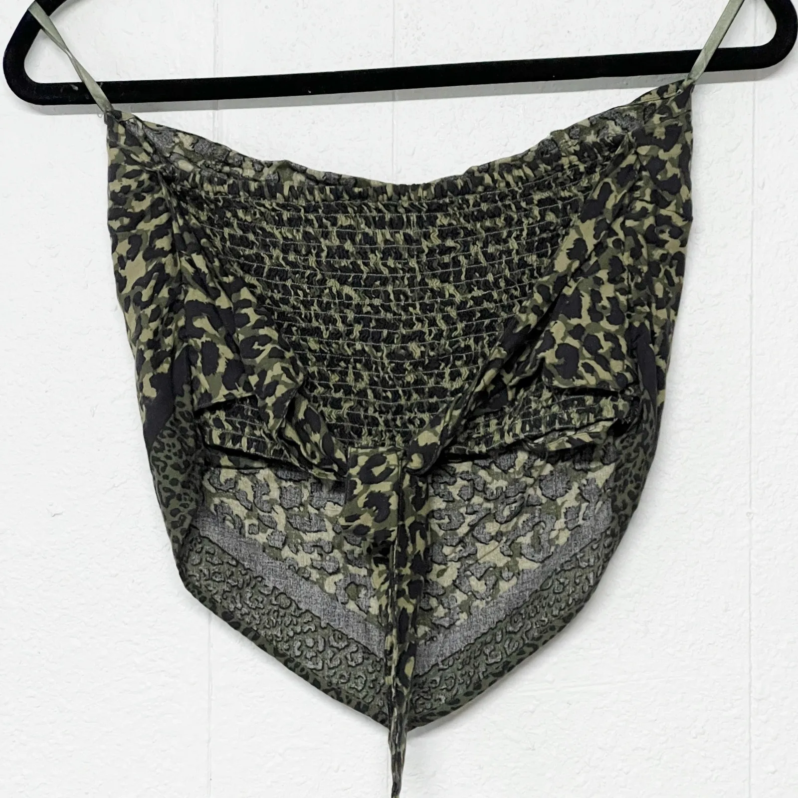 Hollister Top Womens Small V-Hem Strapless Smocked Y2K Retro Coquette Boho Chic - Image 4