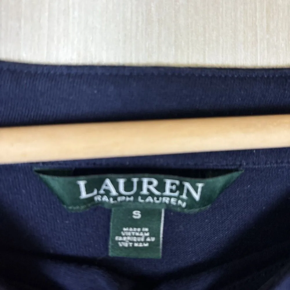 Lauren Ralph Lauren Shirt Womens Sz S Nautical Striped Rope Logo Red Blue - Image 8