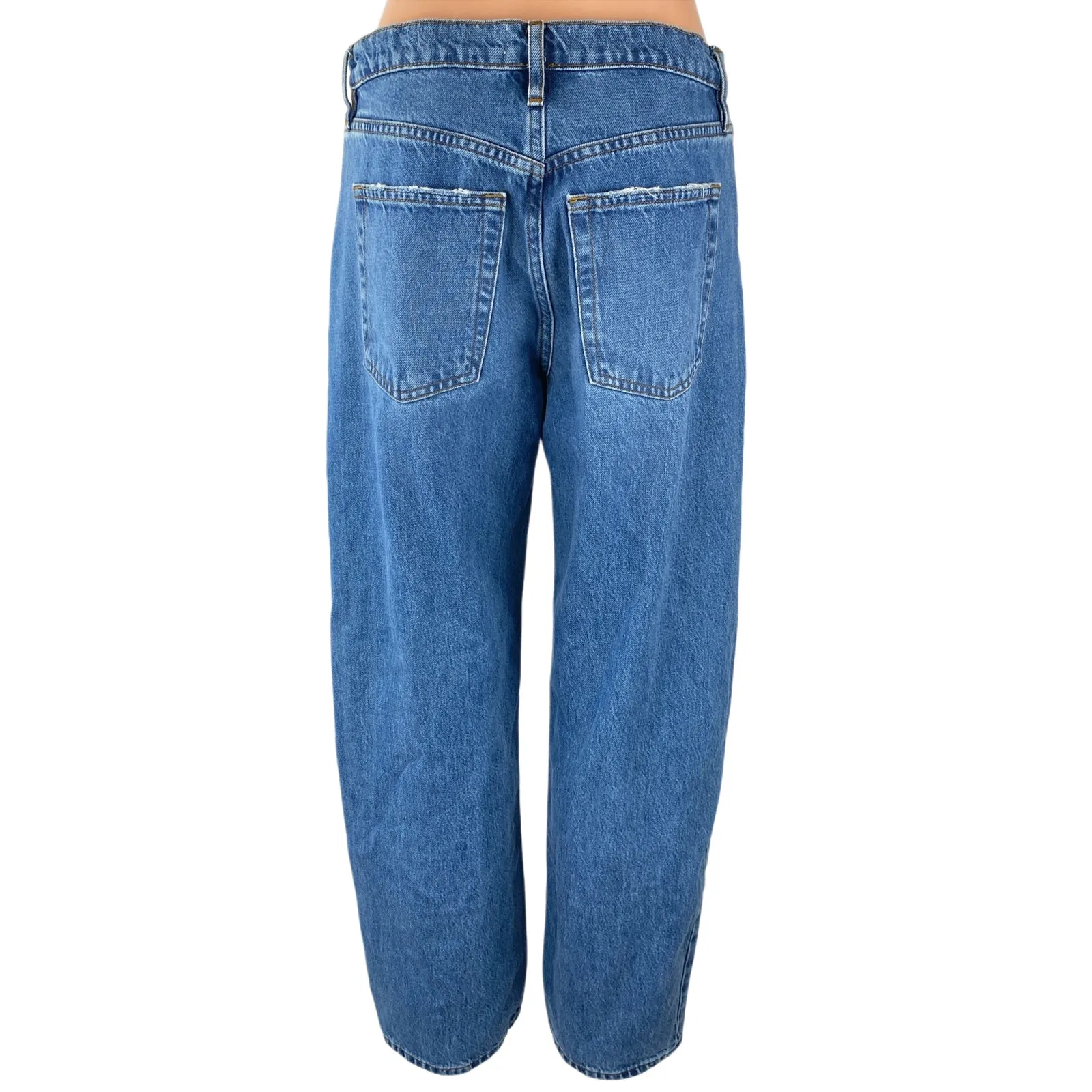 Frame Low Slug Barrel Women's Blue High Waisted Y2k Baggy Denim Jeans Size 26 - Image 4