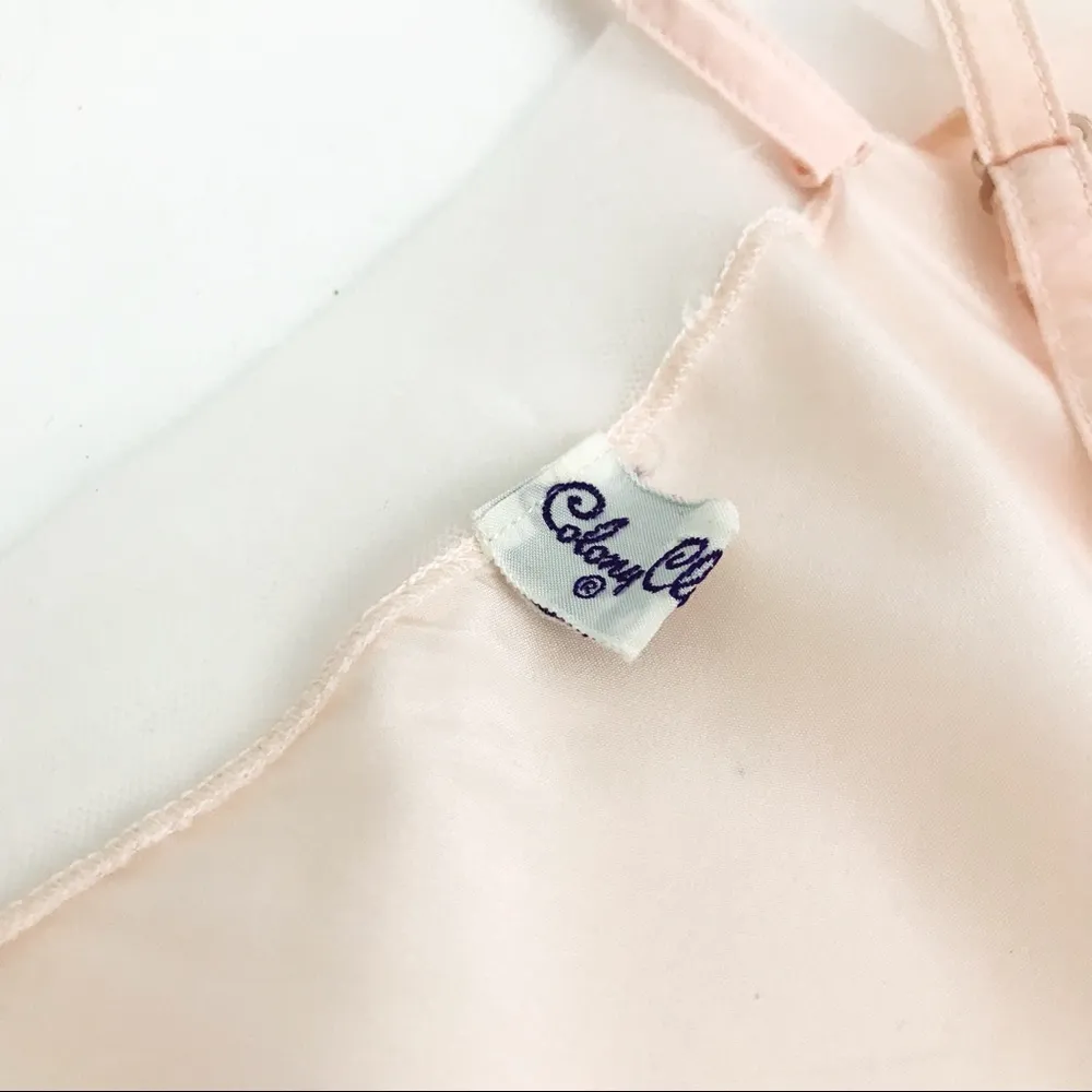 Vintage Embroidered Mesh Slip Chemise Dress | Size S/M Pink Size M - Image 12