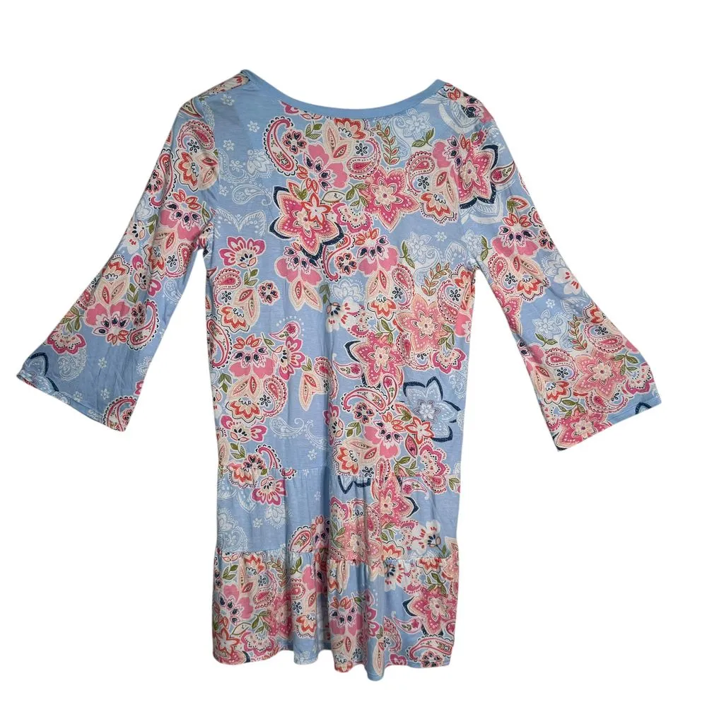 Ellen Tracy Nightgown Sleepwear Dress Women Size S Paisley Print Loungewear‎ - Image 2