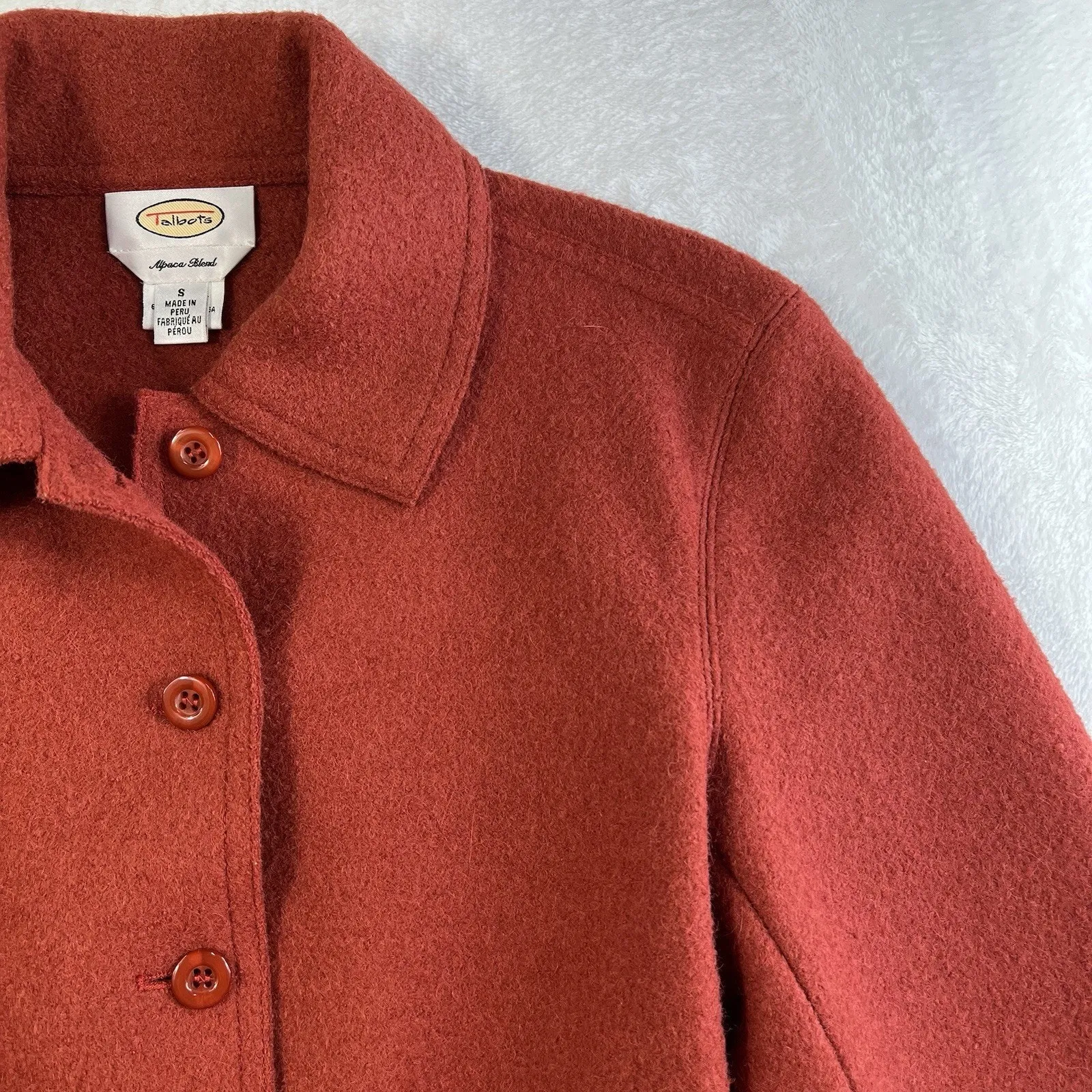 Vtg Talbots S Small Jacket Alpaca Wool Blend Long Sleeve Button Front Women's - Image 4