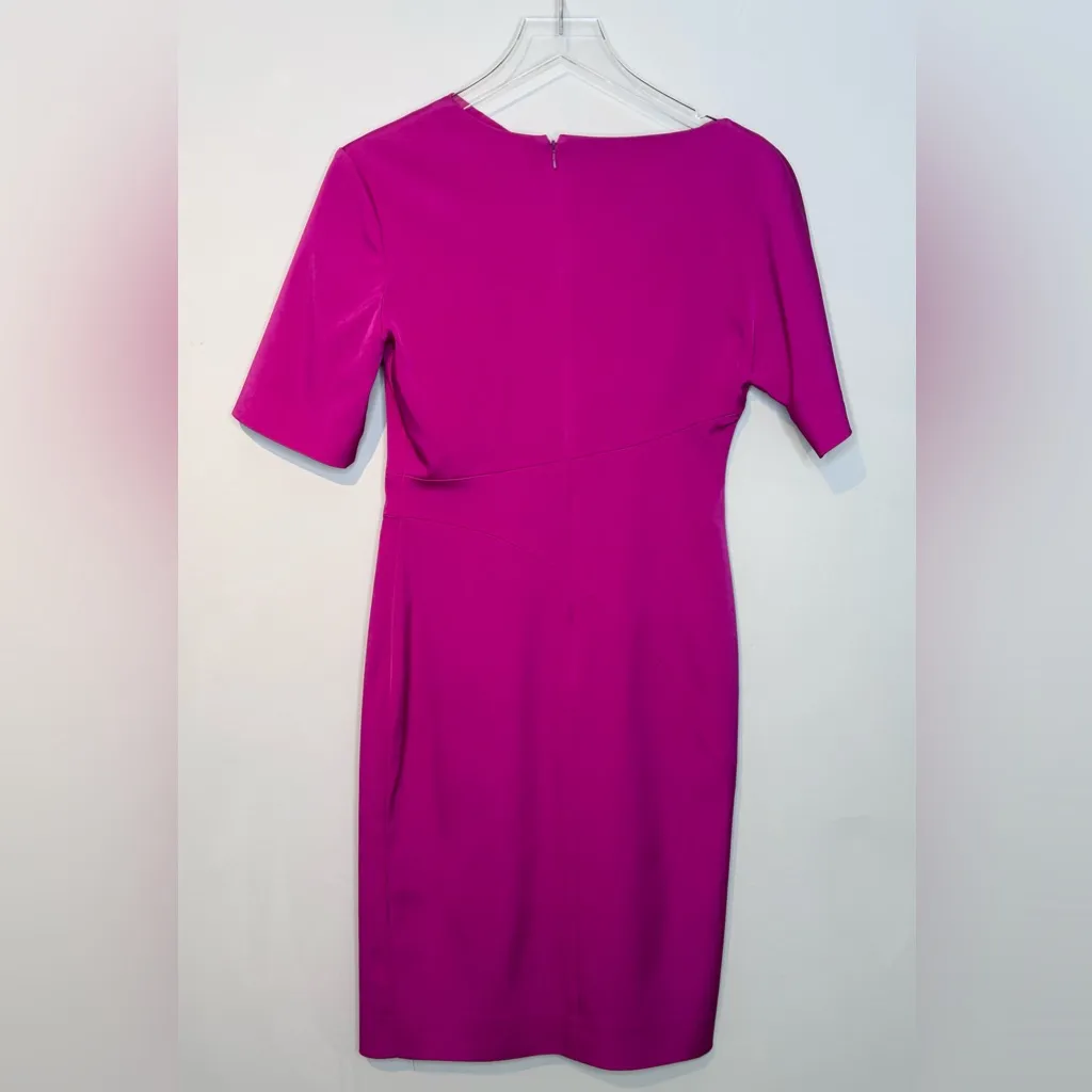 Hilton Hollis Magenta Fuchsia Pink Purple Midi Dress Size 4 - Image 2