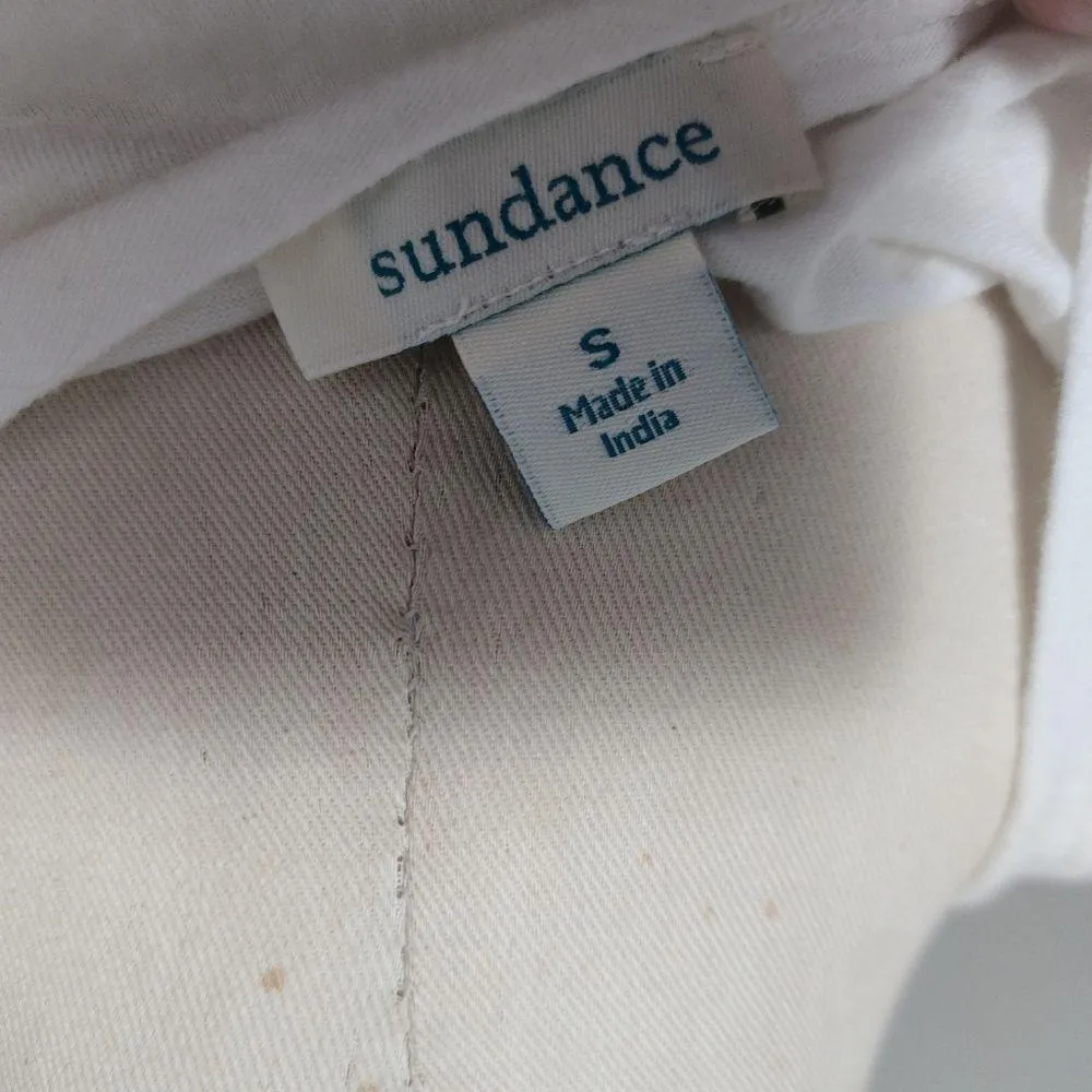 Sundance Pastoral embroidered slub tee size small - Image 7