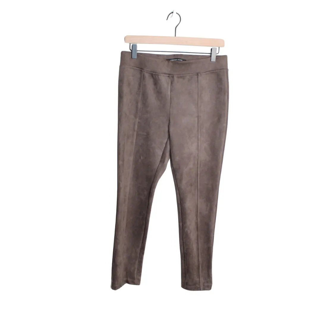Andrew Marc Women's Ankle‎ Length Taupe Faux Suede Jeggings Size Small - Image 2