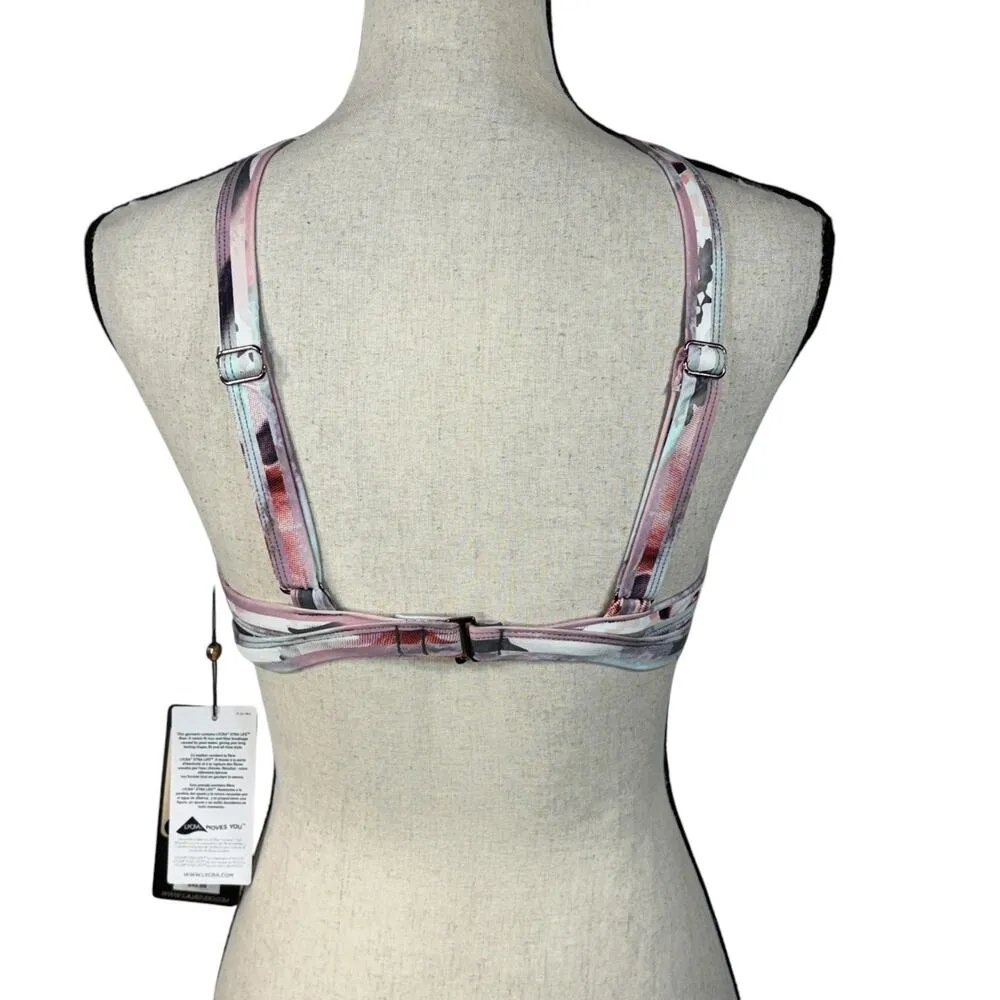 Calia Small High Neck Sports Bra Floral Botanical Garden Stretch Back Closure Black Size XS - Image 4