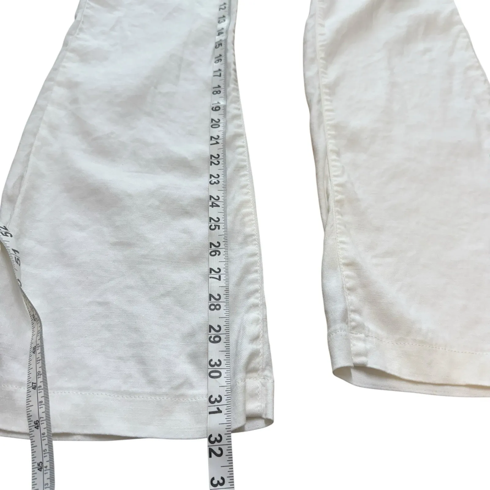 NYDJ LiftxTuck Technology Linen‎ Blend Optic White Pants Size 8 - Image 9