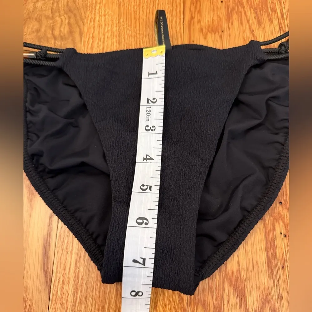 ViX Swimwear Paula Hermanny Black Bikini Bottoms with Beading Size M - Image 7