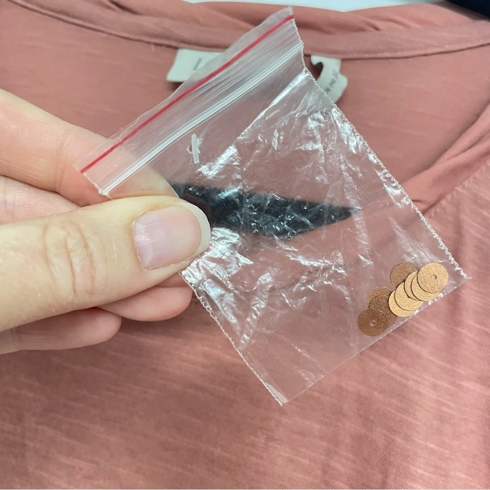 Logo Lori Goldstein Pink Sequin Peplum Tunic Long Sleeve Blouse XS - Image 7