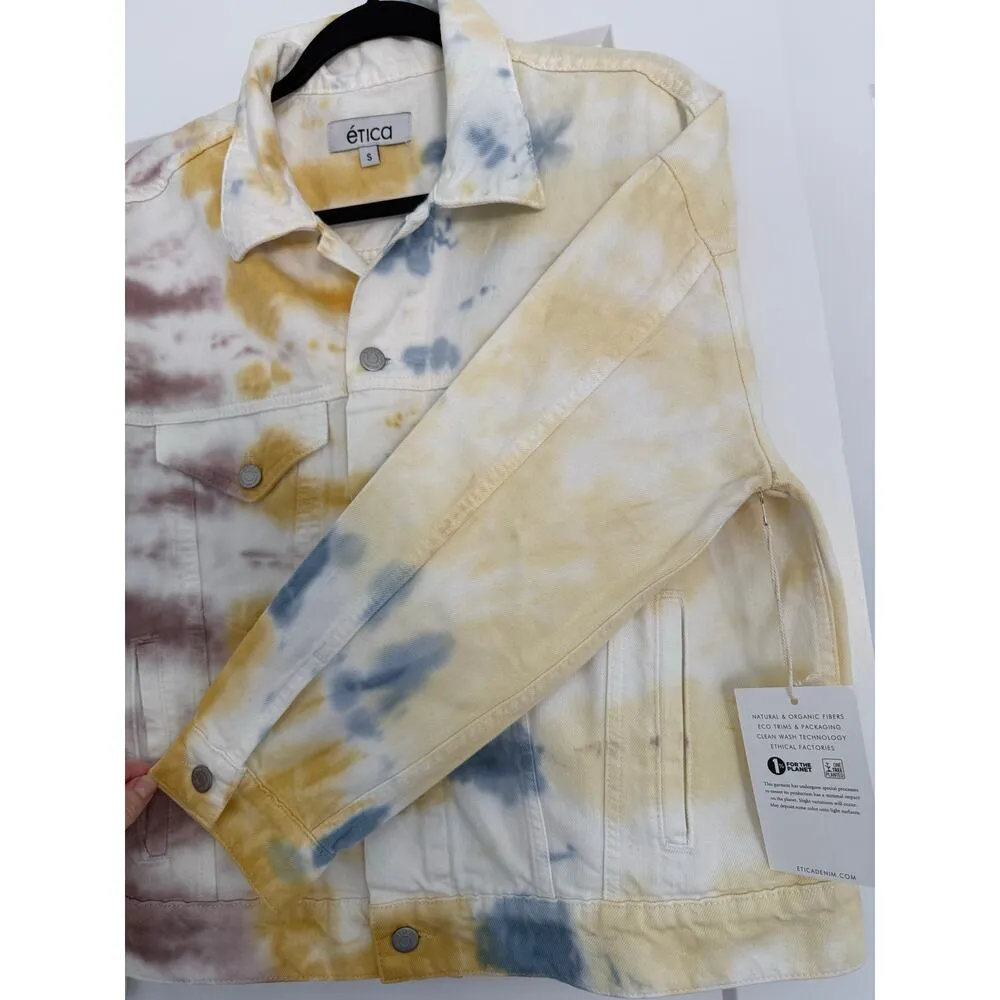 $175 New Etica June Denim Tie Dye Jacket - Image 11