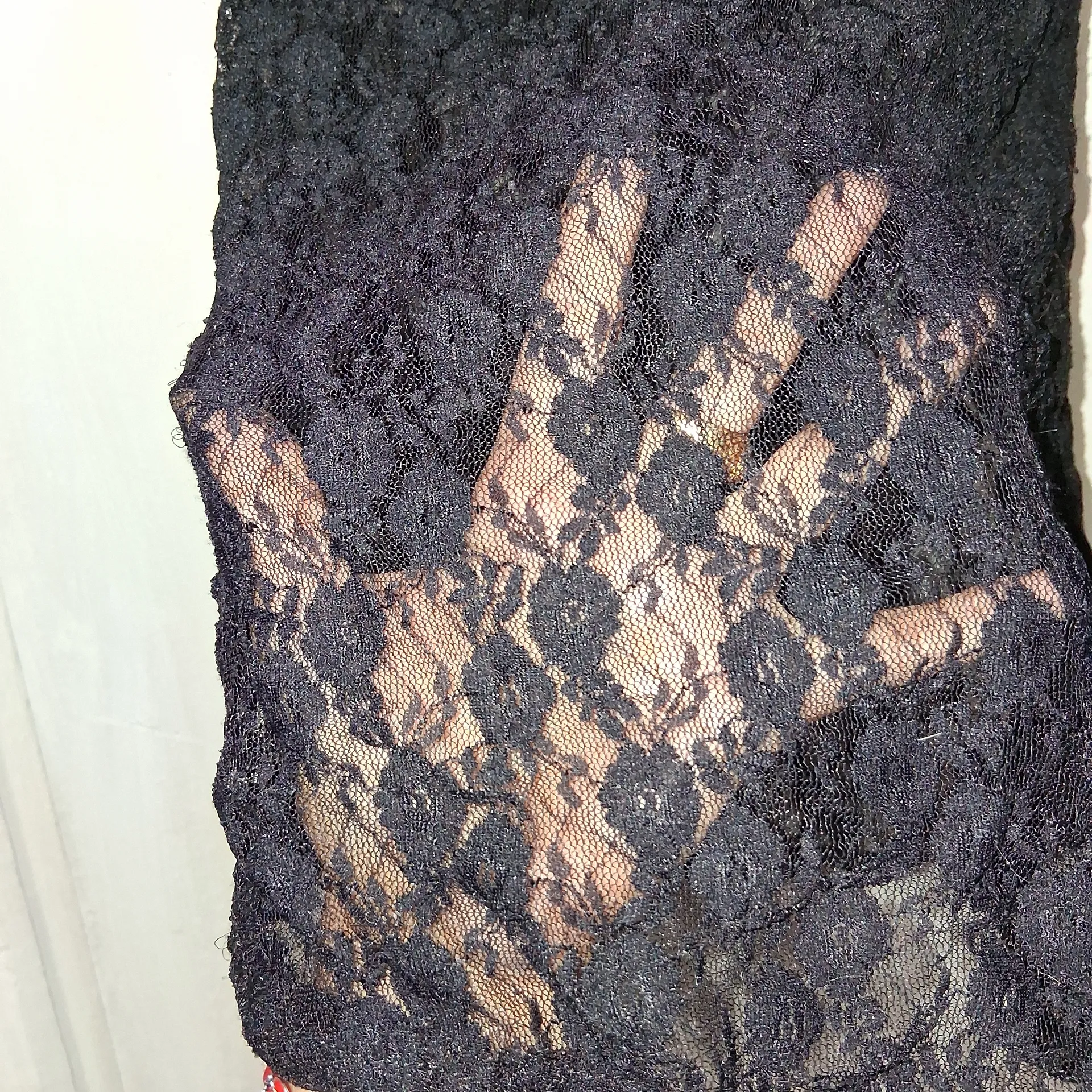 TMG Floral Embroidered Black Lace Mini Dress Size S - Image 3