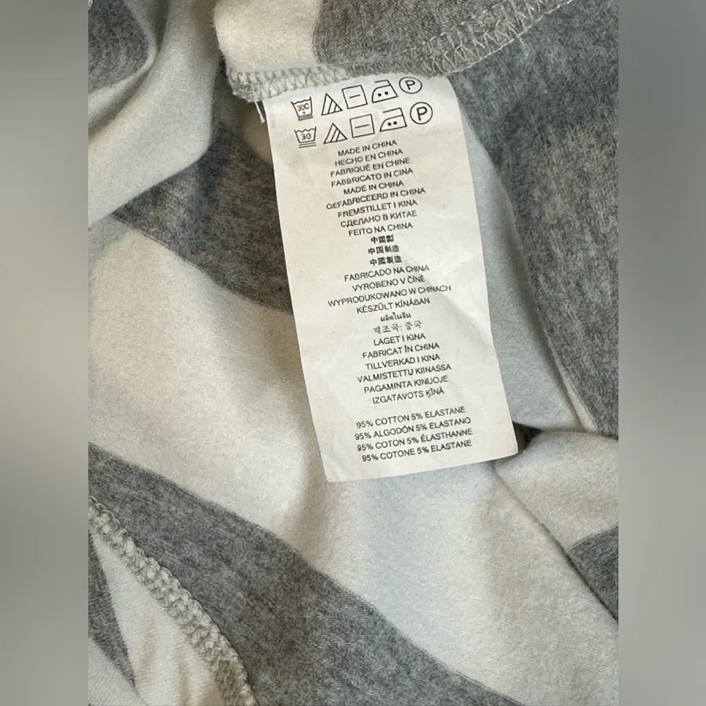 Michael Kors T-Shirt‎ Dress White and Gray Stripes Y2K Embellished Logo Small - Image 9