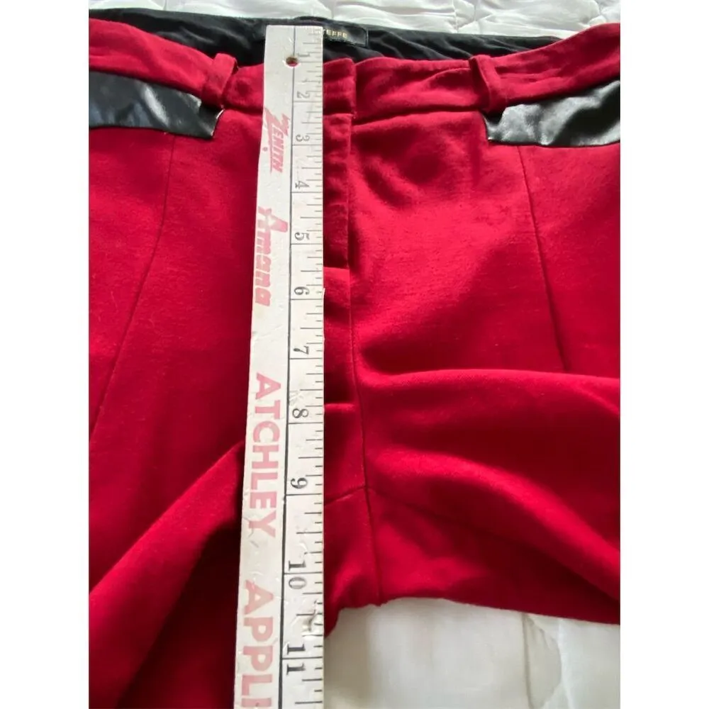 Cynthia Steffe Red Straight Pants with Black Accents Midrise Size 8 - Image 12