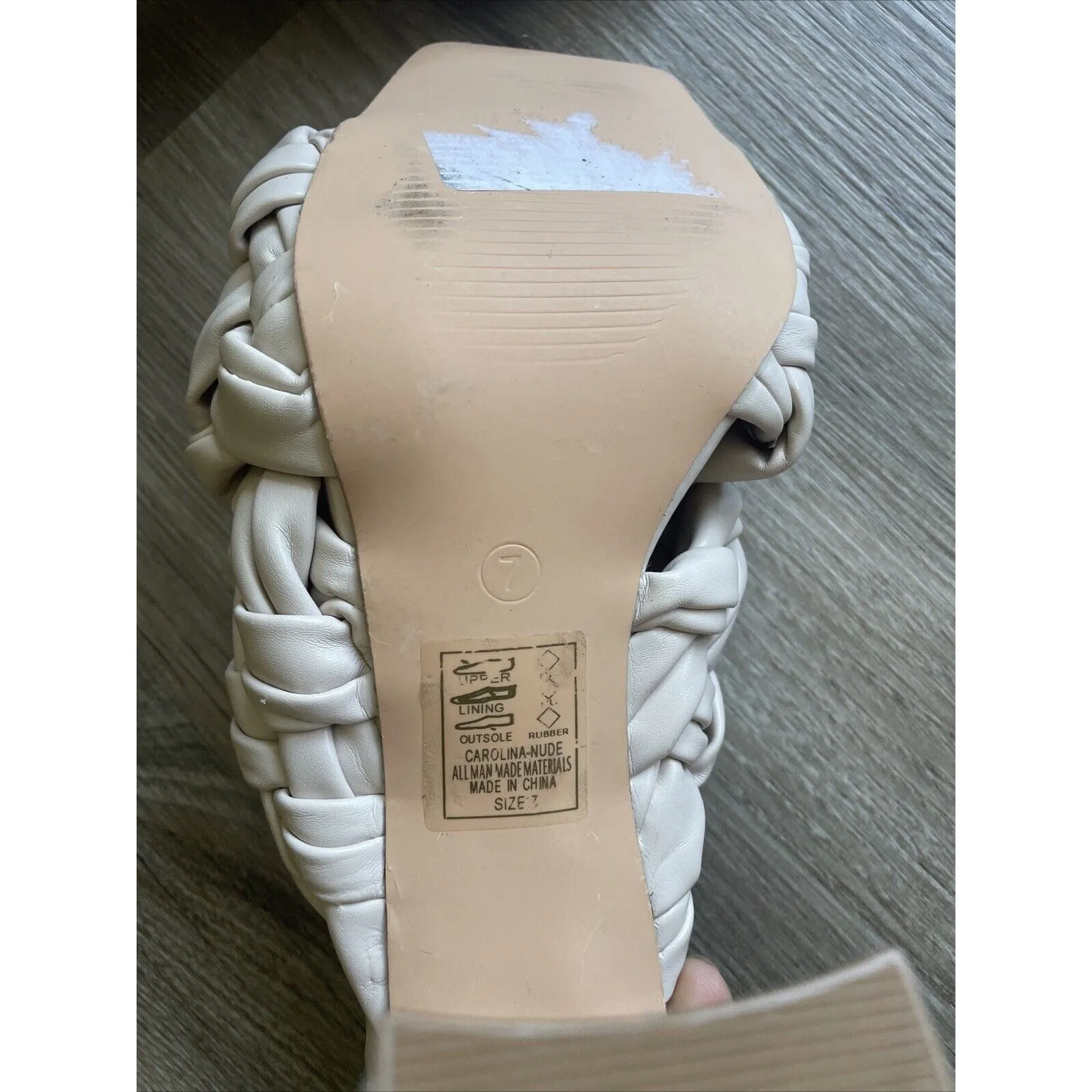 Azalea Wang It's All Love Chunky Woven Heel Carolina Nude Size 7 Bridesmaid 4.5" Blue - Image 5