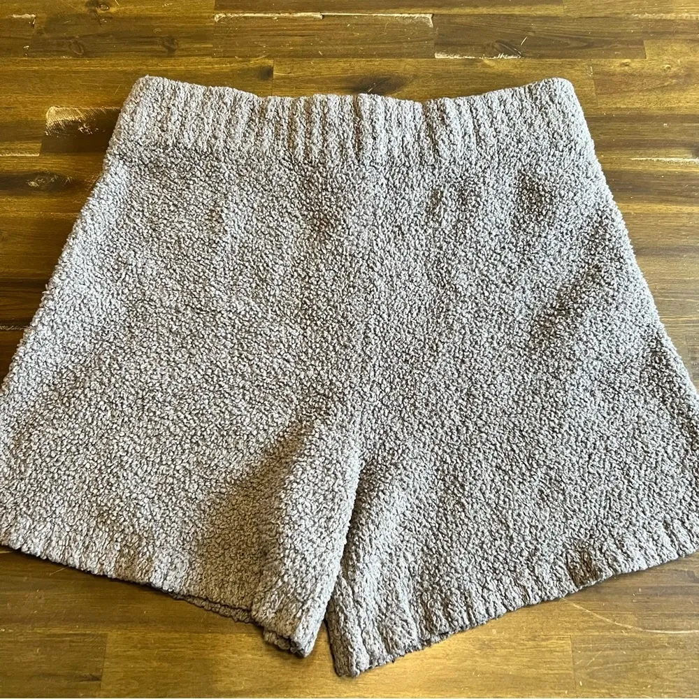 Skims Shorts Women's 2X 3X Gray Smoke Cozy Knit Sherpa High Rise Lounge Pull On - Image 2