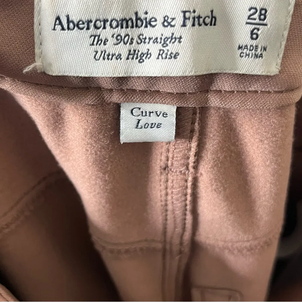 Abercrombie Fitch 90s Straight Ultra High Rise Faux Leather Pants Size 28 - Image 11