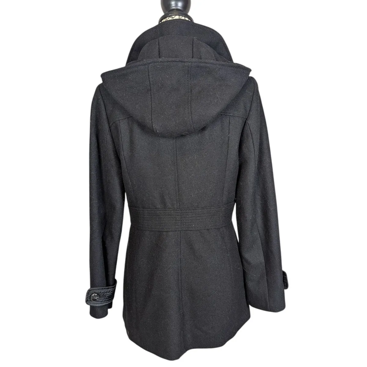 Kenneth Cole Wool Blend Overcoat Black Size 10 - Image 2