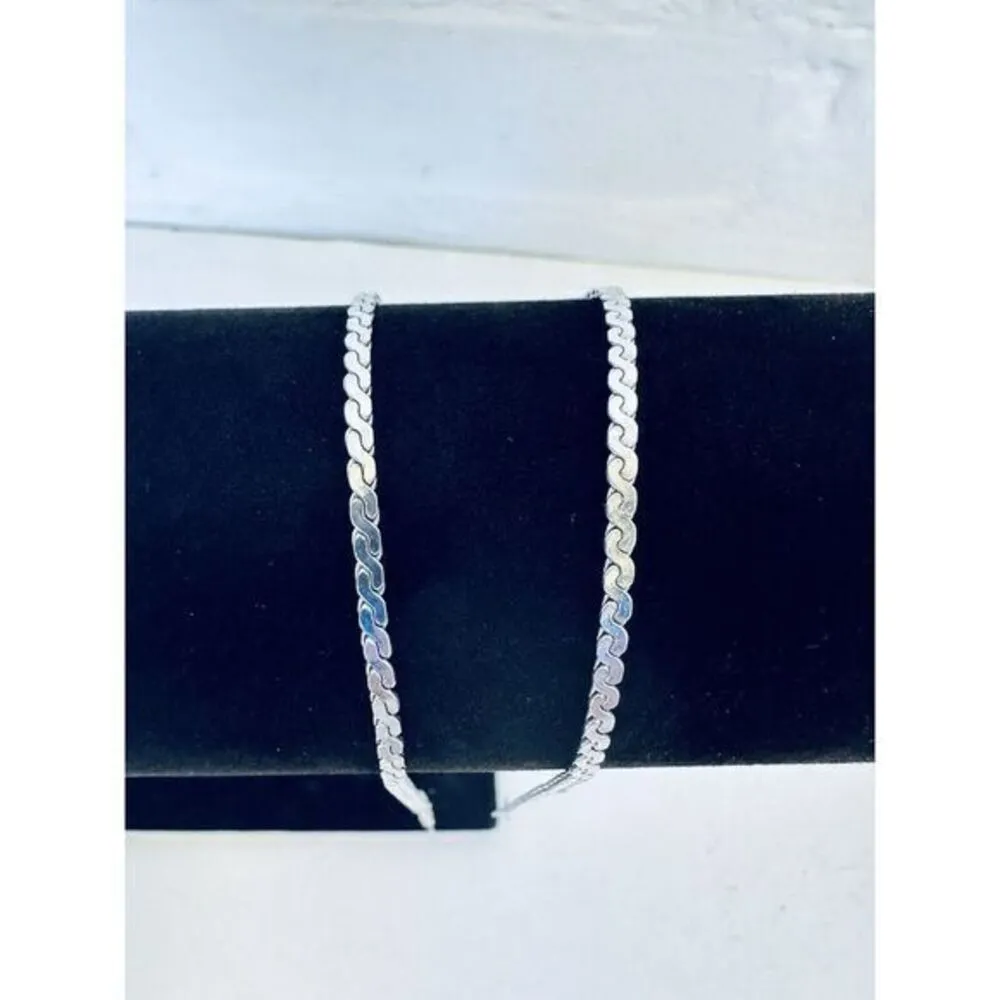 925 Sterling Silver Braided Flat Chain Necklace 17' 9.88 Grams‎ Sweet Sterling - Image 4