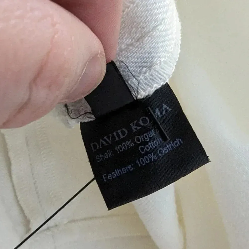 David Koma Ostrich Feather Oversized Denim Jacket Dress Bridal bachelorette White Size 10 - Image 14