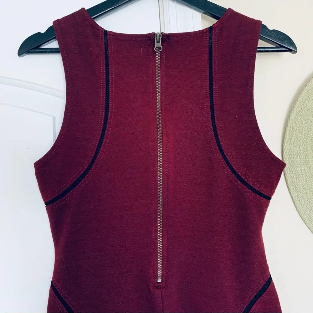 Burgundy Deep Red Work/Holiday/Cocktail Party Bodycon Dress | Size: M - Image 7