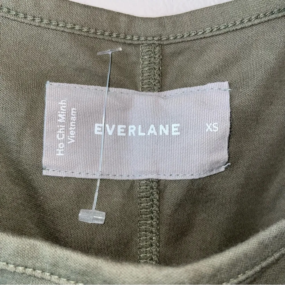 Everlane Cotton Midi Dress Sleeveless Olive Green Size XS - Image 2