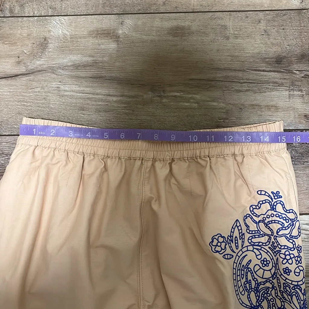 NWOT FP Movement Free People Baller Embroidered Pants Pacific Sand Medium Tan - Image 8