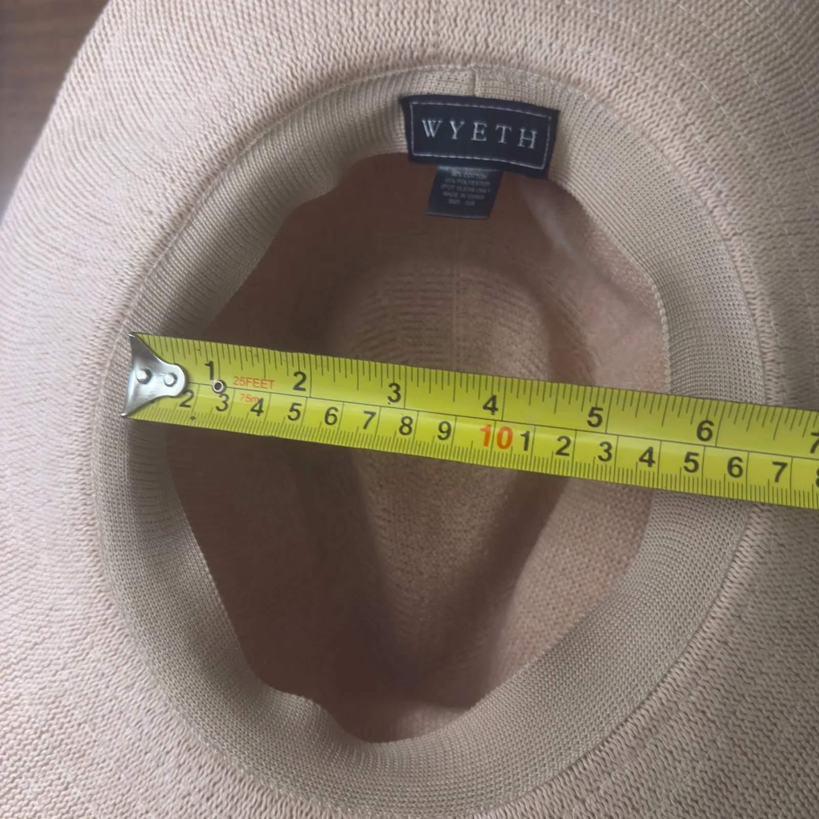 Wyeth Womens Straw Fedora Hat Ribbon Band Beige Summer Beach Sun OS Tan - Image 4