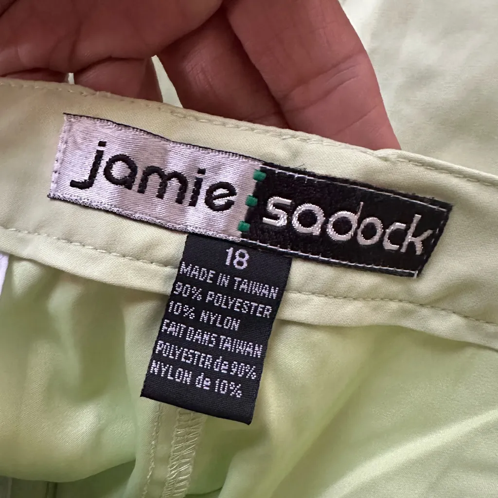 Jamie Sadock Lime Green Golf Shorts Size 18 Performance Wear Outdoor Zip Pockets - Image 5