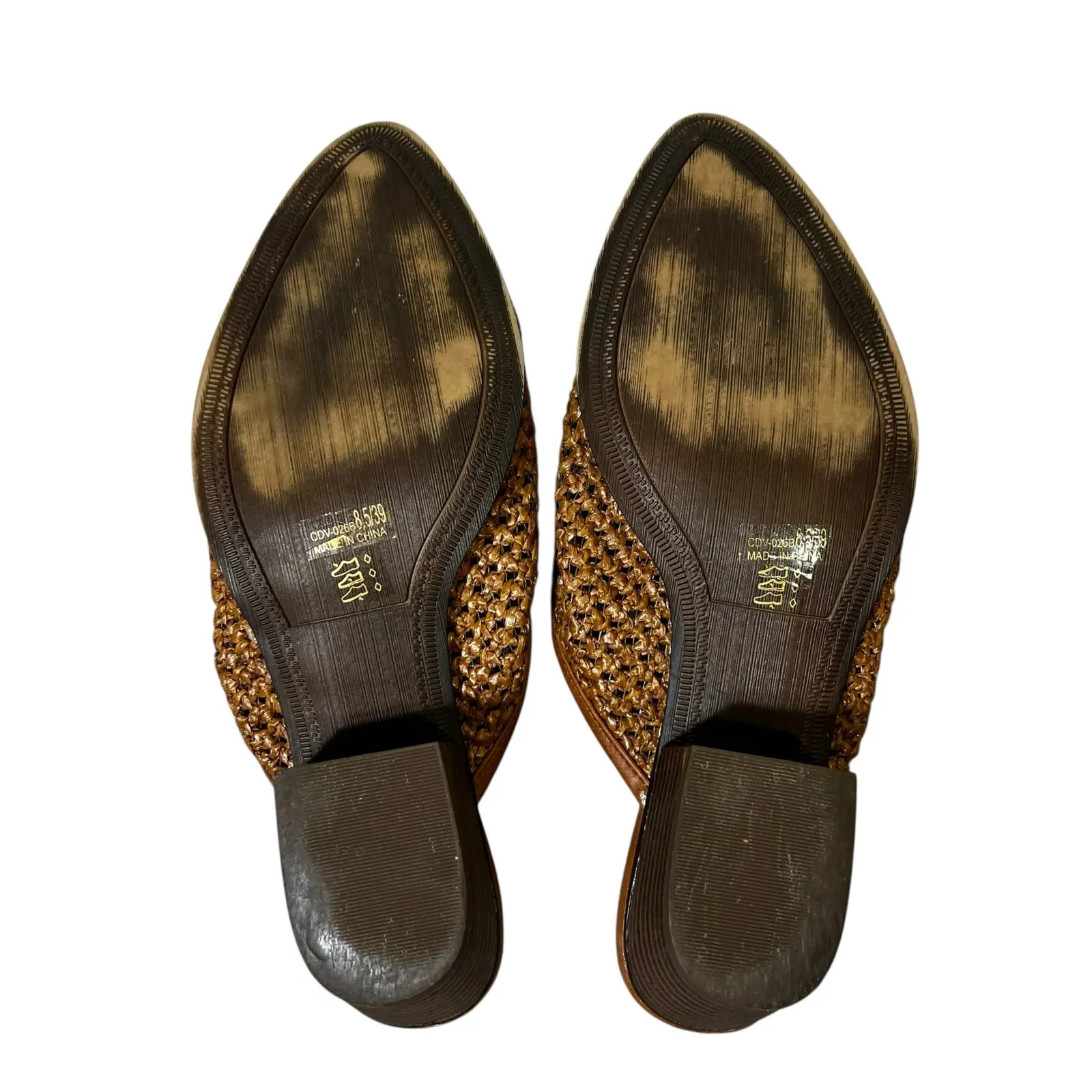 Chinese Laundry Woven Mule Clog Heels Womens 8.5 Brown Slip On Coastal Boho - Image 6