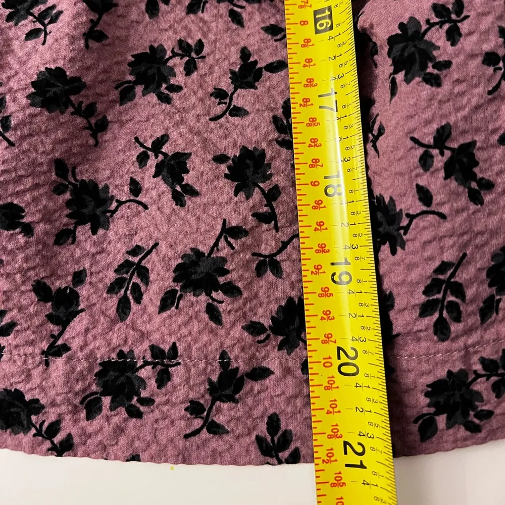 Madewell Marylin blouse Seersucker Square Neck Top Floral print long sleeve XL - Image 7