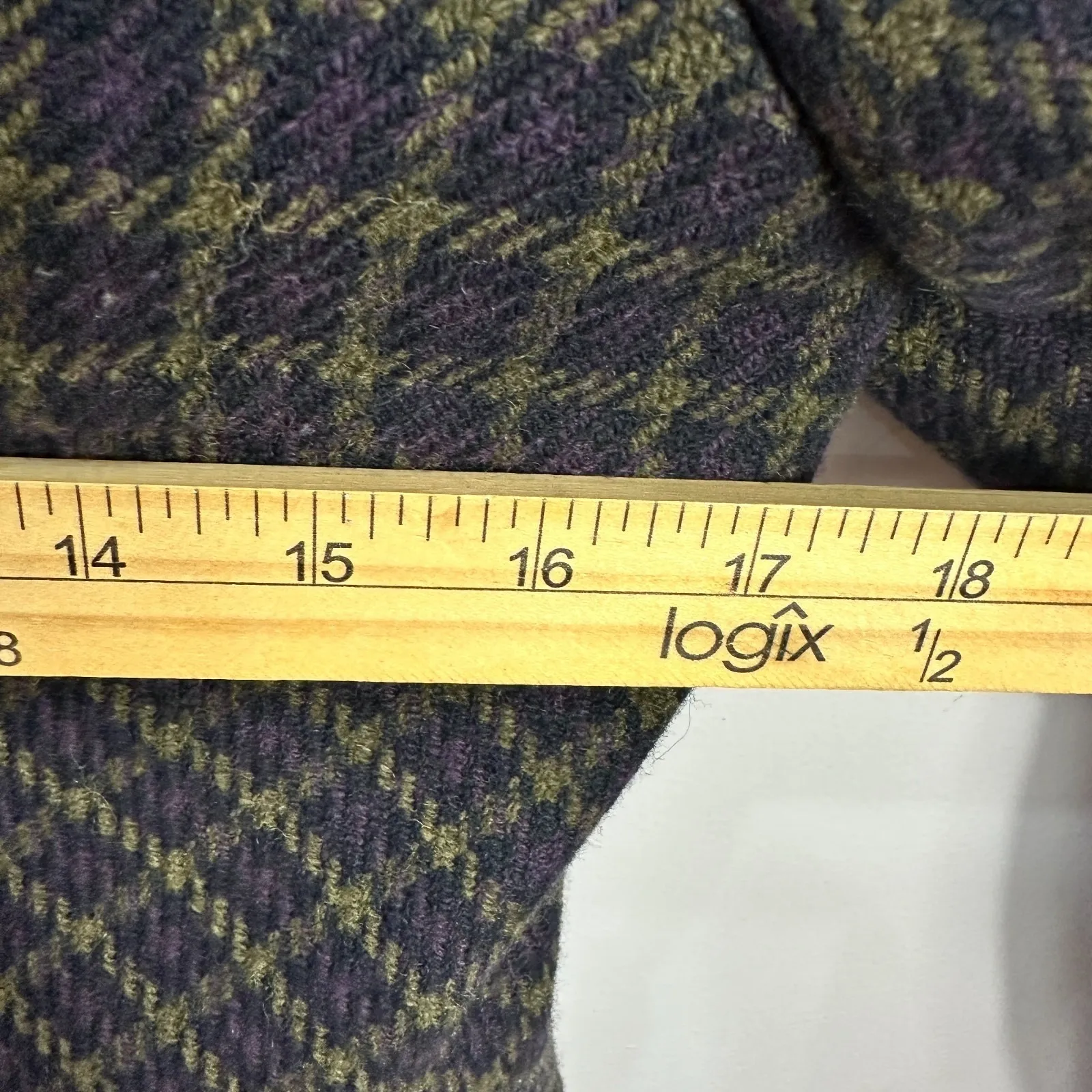 Moda Intl Wool Blend Plaid Jacket S Double Breasted Preppy Quiet Luxury Academia - Image 5