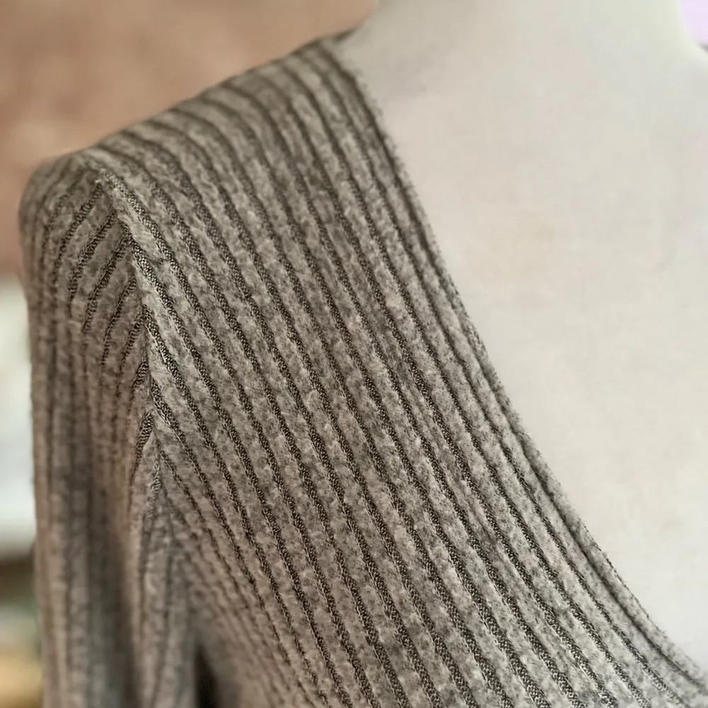 Lush Sage Green Sweater A-Line Mini Dress S - Image 3