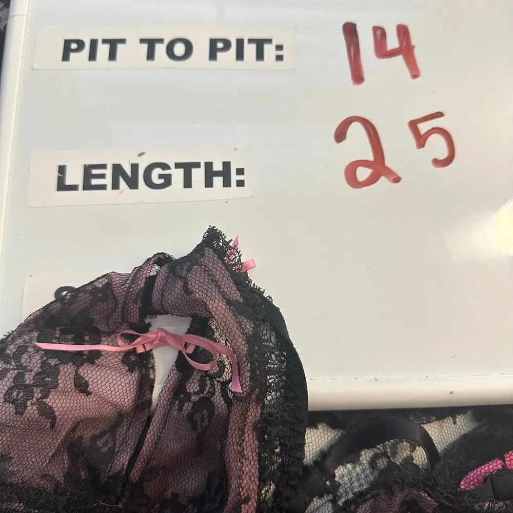 Victoria's Secret Sexy Little Things Black Pink Lace Lingerie Size Small - Image 4