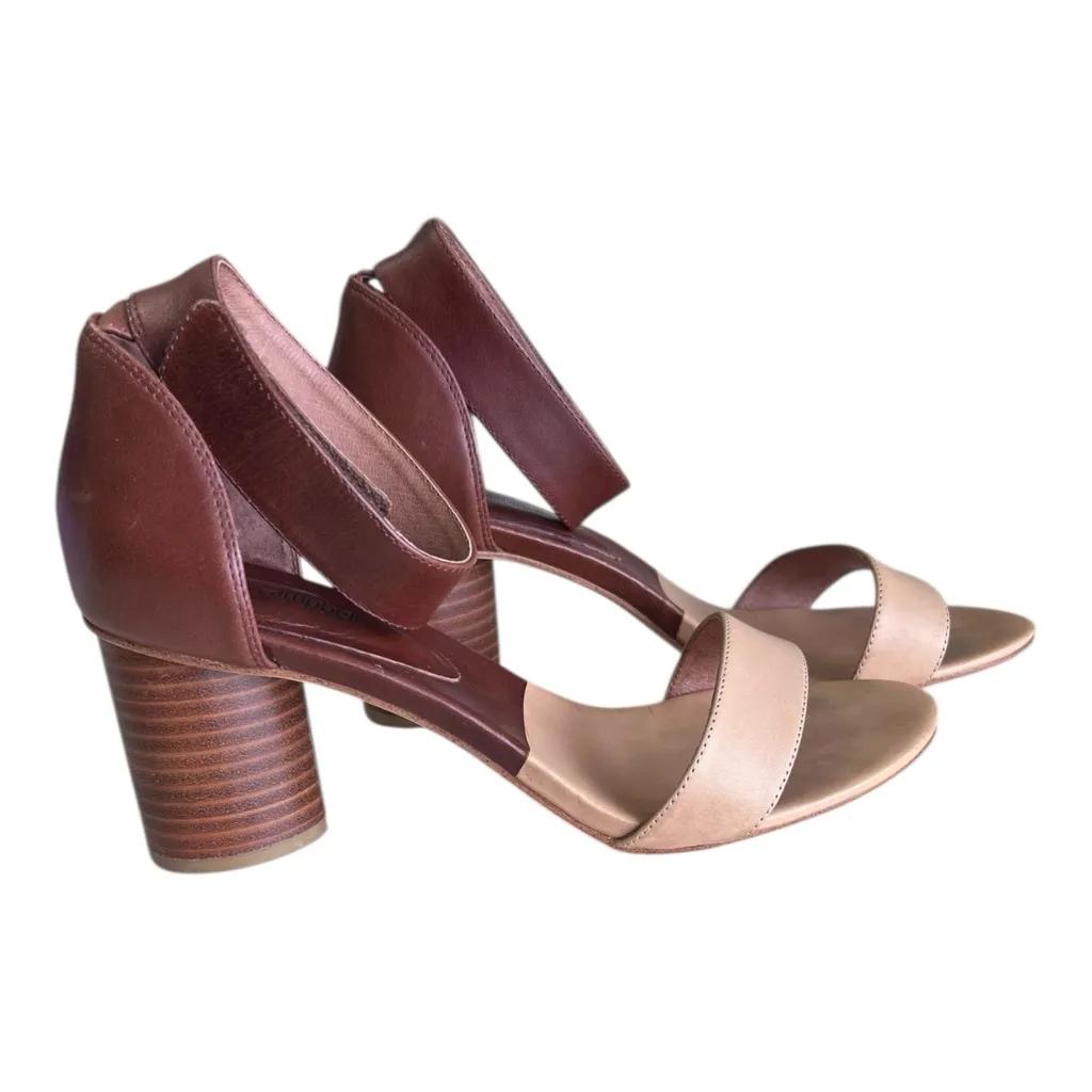 Jeffrey Campbell Brown and Tan Purdy Block Heeled Sandals Size 9.5 - Image 3