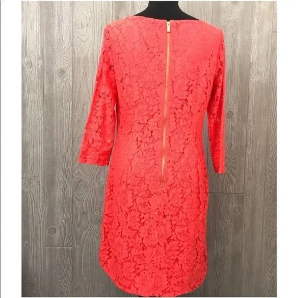 Vince Camuto Orange cropped long sleeve floral lace long sleeve midi dress 10 - Image 2