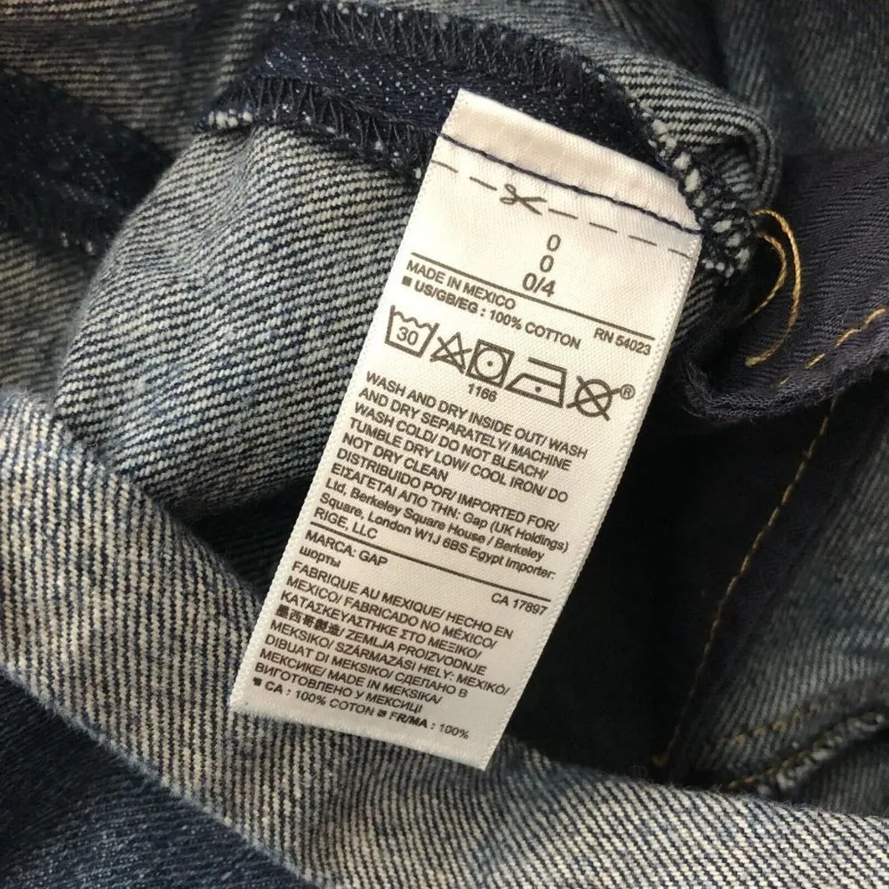 Gap Womens Authentic Best Girlfriend Shorts Denim Cuffed Raw Hem Medium Wash 0 - Image 5