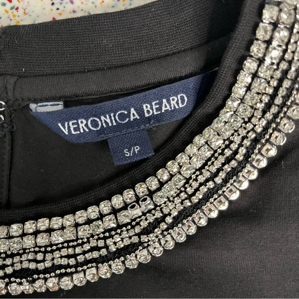 VERONICA BEARD Sebastian Crystal Embellished Short Sleeve T-Shirt Crop Women’s S - Image 4