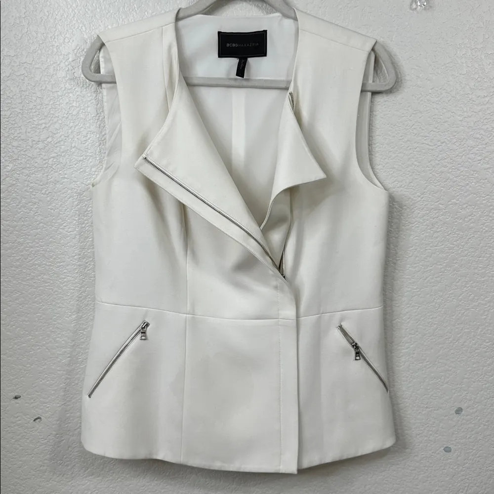 BCBGMaxAzria White Vest Top Large - Image 10