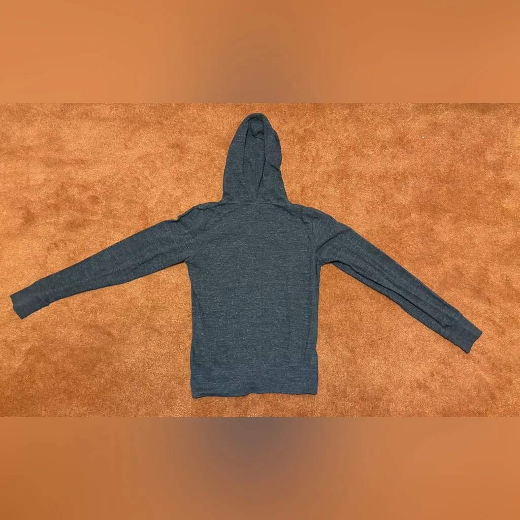 Nike Full Zip Hooded Sweatshirt Dark Heather Gray Womens Size S Swoosh Pockets - Image 8