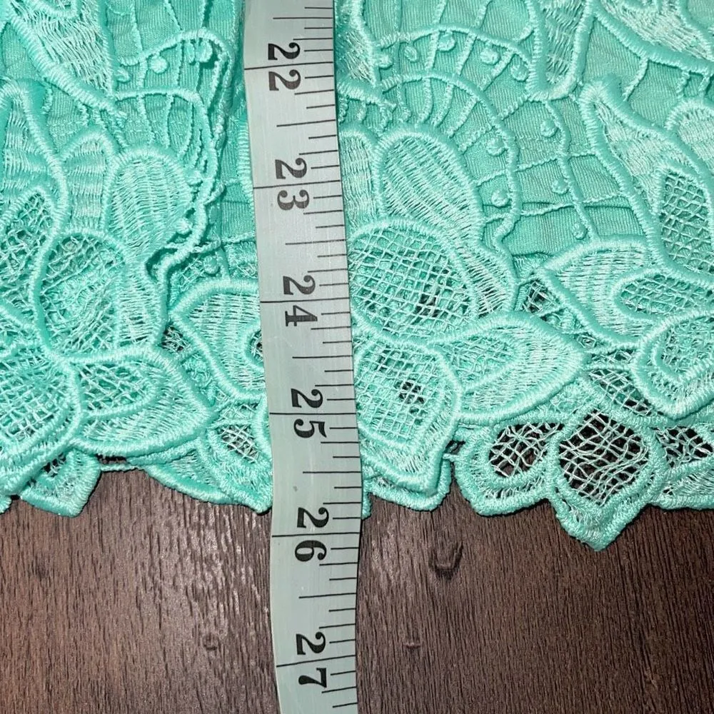 Philosophy Womens Crewneck Scalloped Lace Overlay Top Seafom Green Size XL‎ - Image 5