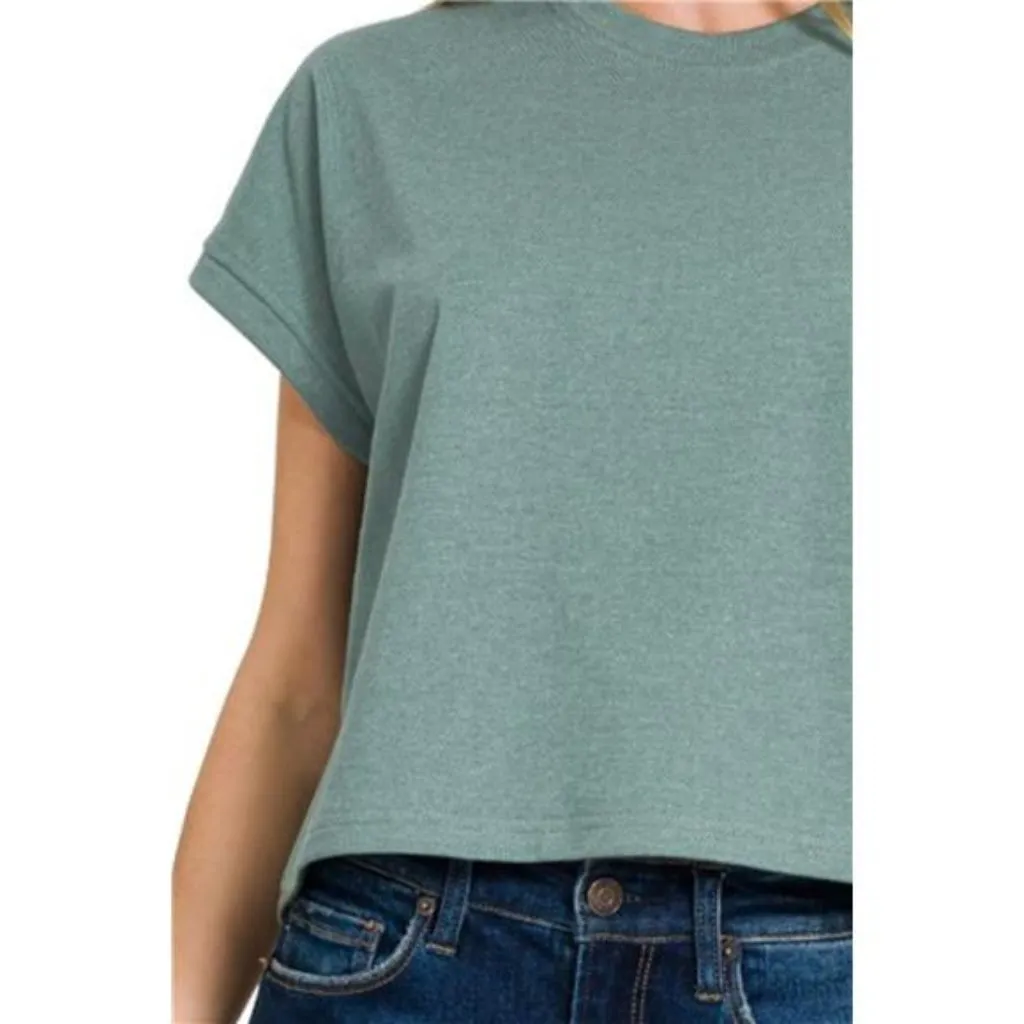 ✨NWT Zenana‎ Premium Cotton Relaxed Crop Tee - Image 3