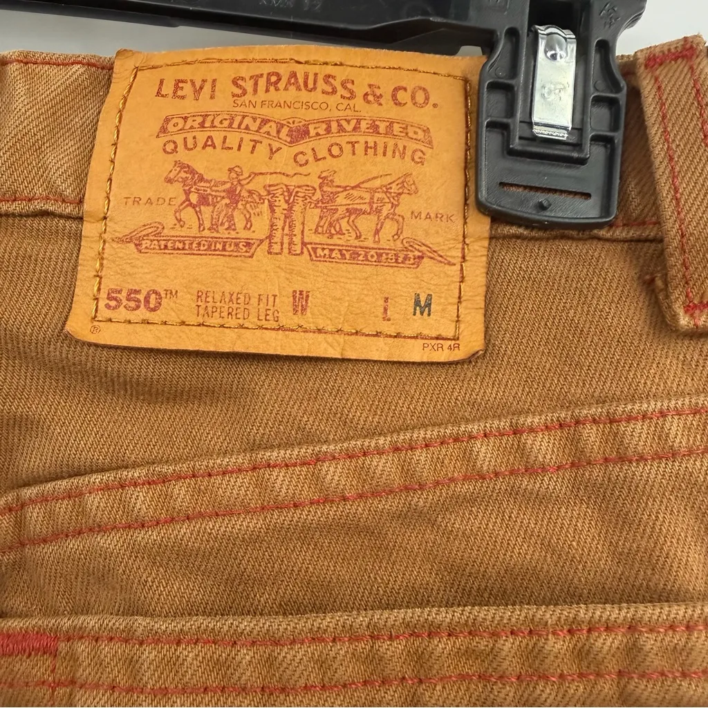 Vintage Levi's 550 relaxed fit jeans Caramel Brown Made in USA Women's 9 Med - Image 5