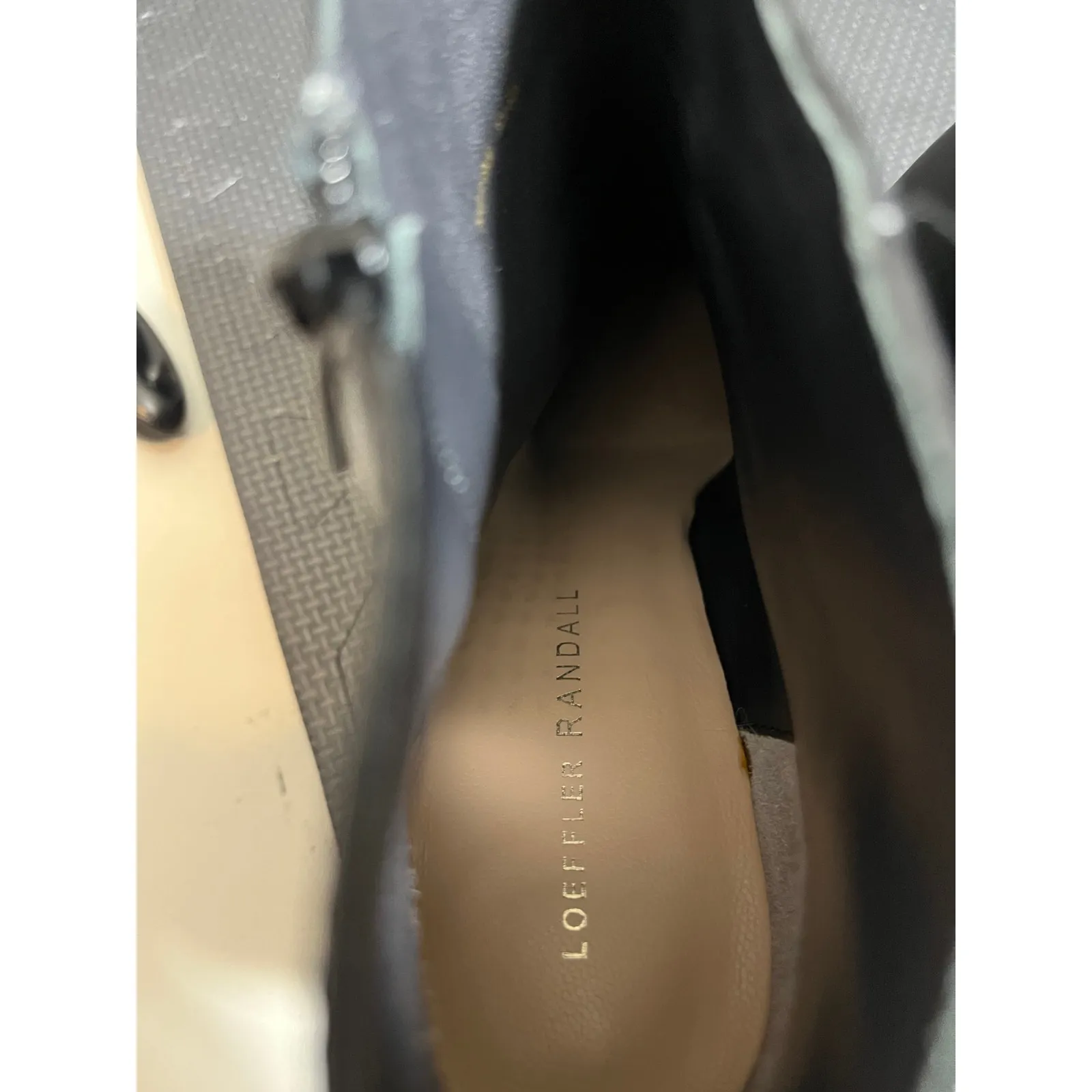 LOEFFLER RANDALL Black Smooth Leather‎ Block Heel Ankle Boots Size 8.5 - Image 7